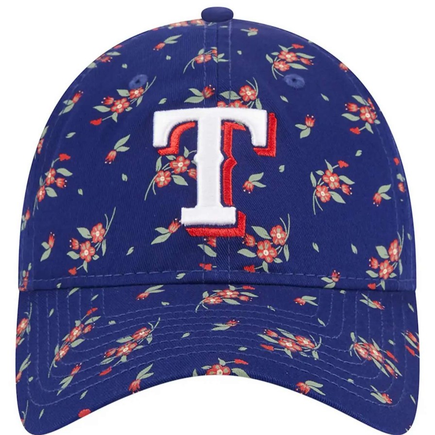 Texas Rangers Caps * | Women'S Texas Rangers New Era Royal Bloom 9Twenty Adjustable Hat