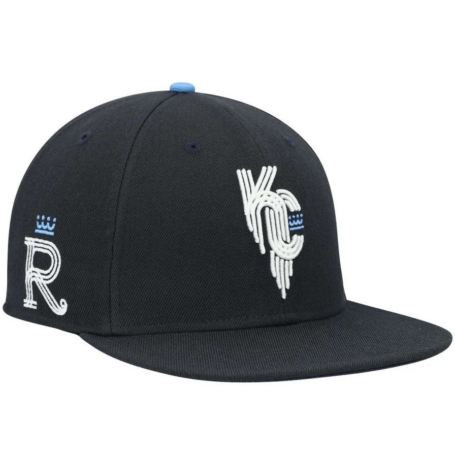 Kansas City Royals Caps * | Men'S Kansas City Royals '47 Navy 2021 City Connect Captain Snapback Hat