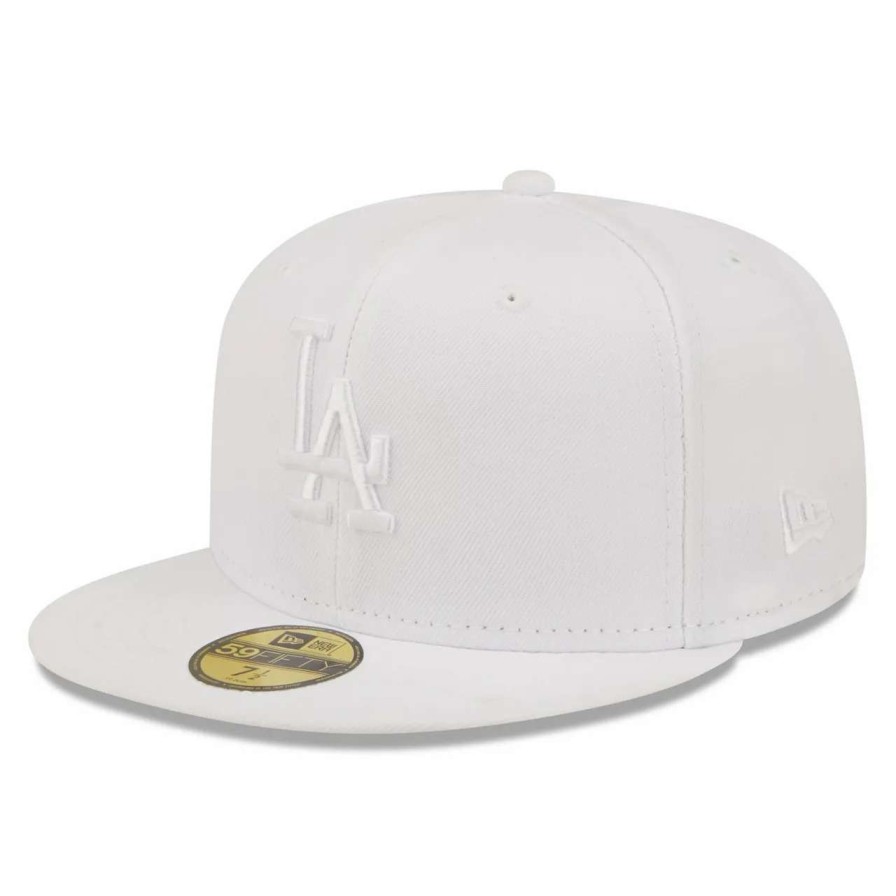 Los Angeles Dodgers Caps * | Men'S Los Angeles Dodgers New Era White On White 59Fifty Fitted Hat