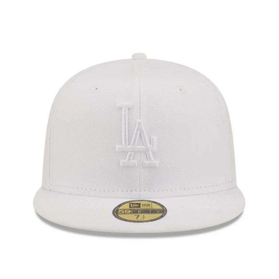 Los Angeles Dodgers Caps * | Men'S Los Angeles Dodgers New Era White On White 59Fifty Fitted Hat