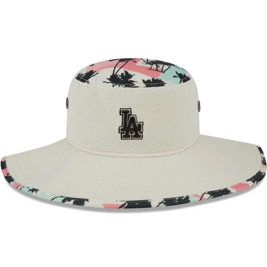 Los Angeles Dodgers Caps * | Men'S Los Angeles Dodgers New Era Natural Retro Beachin' Bucket Hat