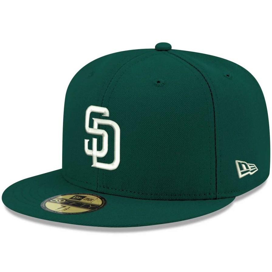 San Diego Padres Caps * | Men'S San Diego Padres New Era Green White Logo 59Fifty Fitted Hat