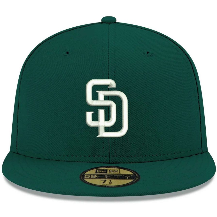 San Diego Padres Caps * | Men'S San Diego Padres New Era Green White Logo 59Fifty Fitted Hat