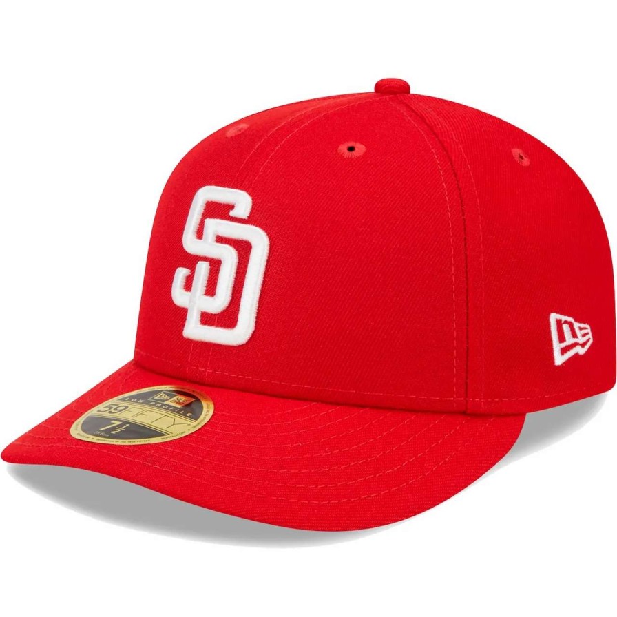 San Diego Padres Caps * | Men'S San Diego Padres New Era Scarlet Low Profile 59Fifty Fitted Hat