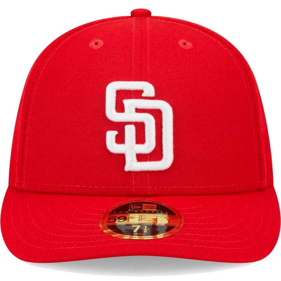 San Diego Padres Caps * | Men'S San Diego Padres New Era Scarlet Low Profile 59Fifty Fitted Hat