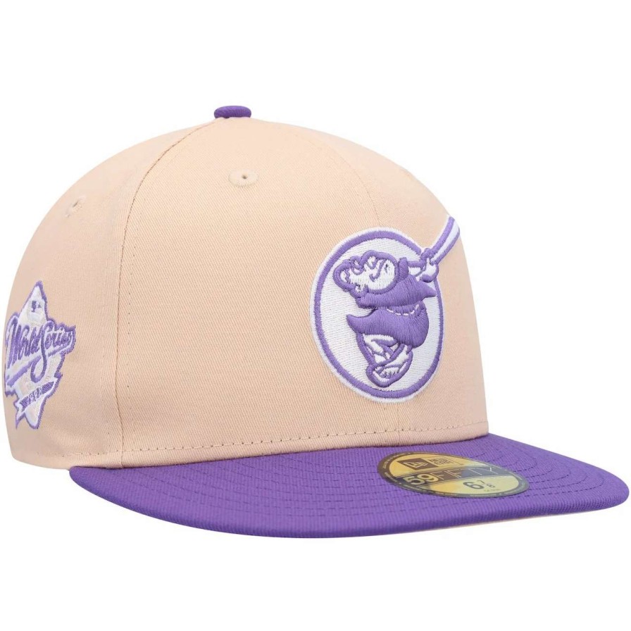 San Diego Padres Caps * | Men'S San Diego Padres New Era Orange/Purple 1998 World Series Side Patch 59Fifty Fitted Hat