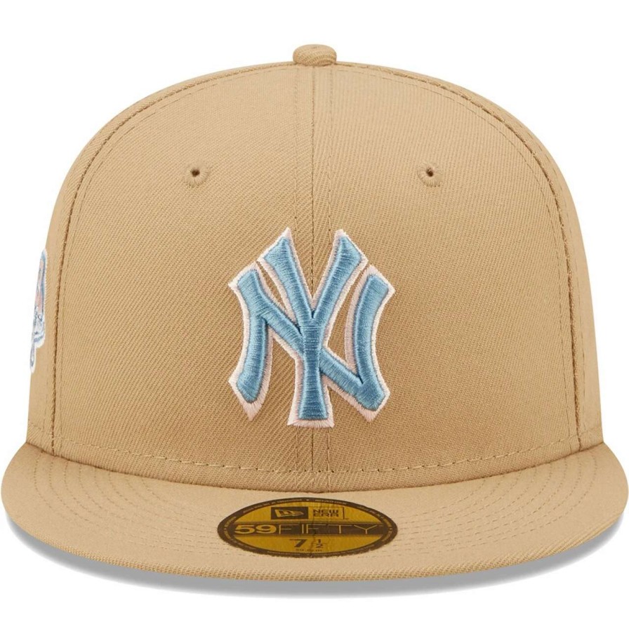 New York Yankees Caps * | Men'S New York Yankees New Era Tan 1999 World Series Sky Blue Undervisor 59Fifty Fitted Hat