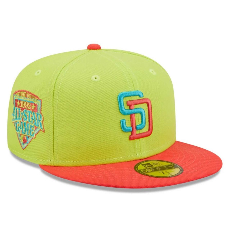 San Diego Padres Caps * | Men'S San Diego Padres New Era Green/Red 1992 Mlb All-Star Game Cyber Highlighter 59Fifty Fitted Hat