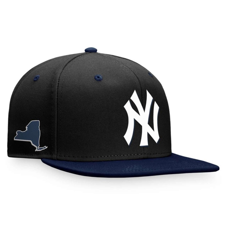 New York Yankees Caps * | Men'S New York Yankees Fanatics Branded Black/Navy State Side Two-Tone Snapback Hat