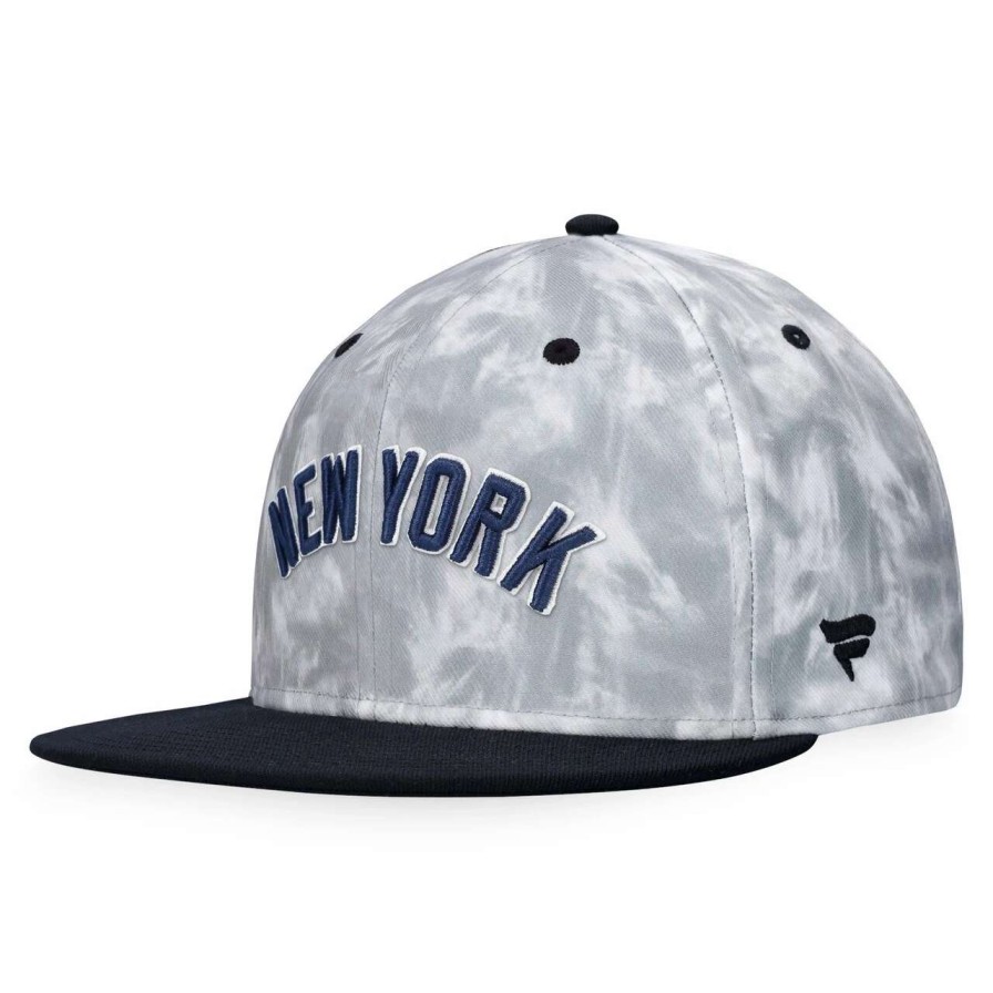 New York Yankees Caps * | Men'S New York Yankees Fanatics Branded Black/White Smoke Dye Fitted Hat