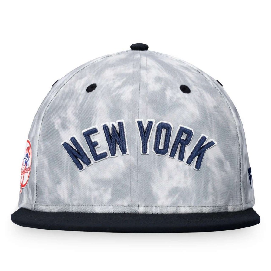 New York Yankees Caps * | Men'S New York Yankees Fanatics Branded Black/White Smoke Dye Fitted Hat