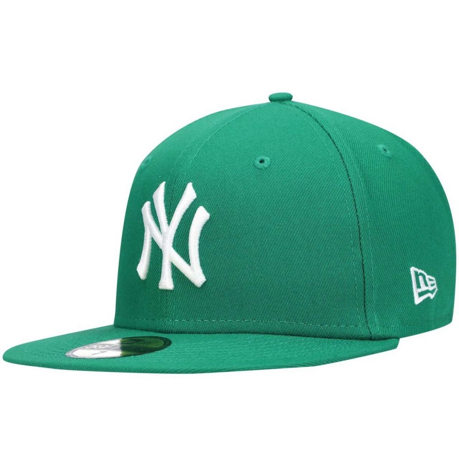 New York Yankees Caps * | Men'S New York Yankees New Era Kelly Green White Logo 59Fifty Fitted Hat