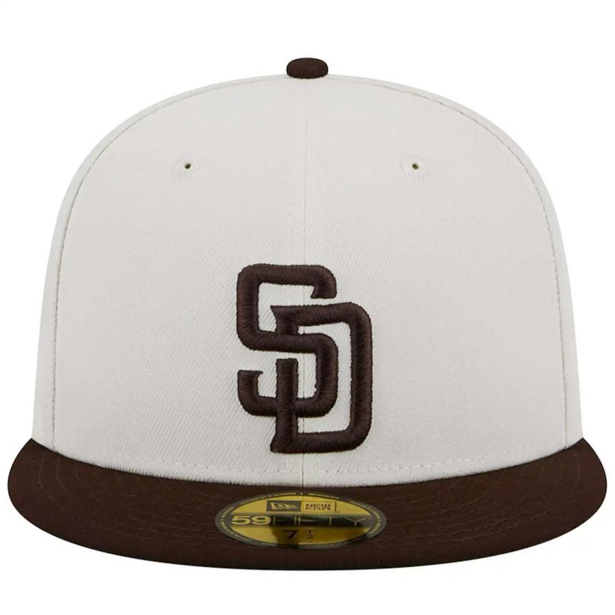 San Diego Padres Caps * | Men'S San Diego Padres New Era Stone/Brown Retro 59Fifty Fitted Hat