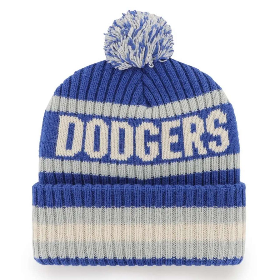 Los Angeles Dodgers Caps * | Men'S Los Angeles Dodgers '47 Royal Bering Cuffed Knit Hat With Pom