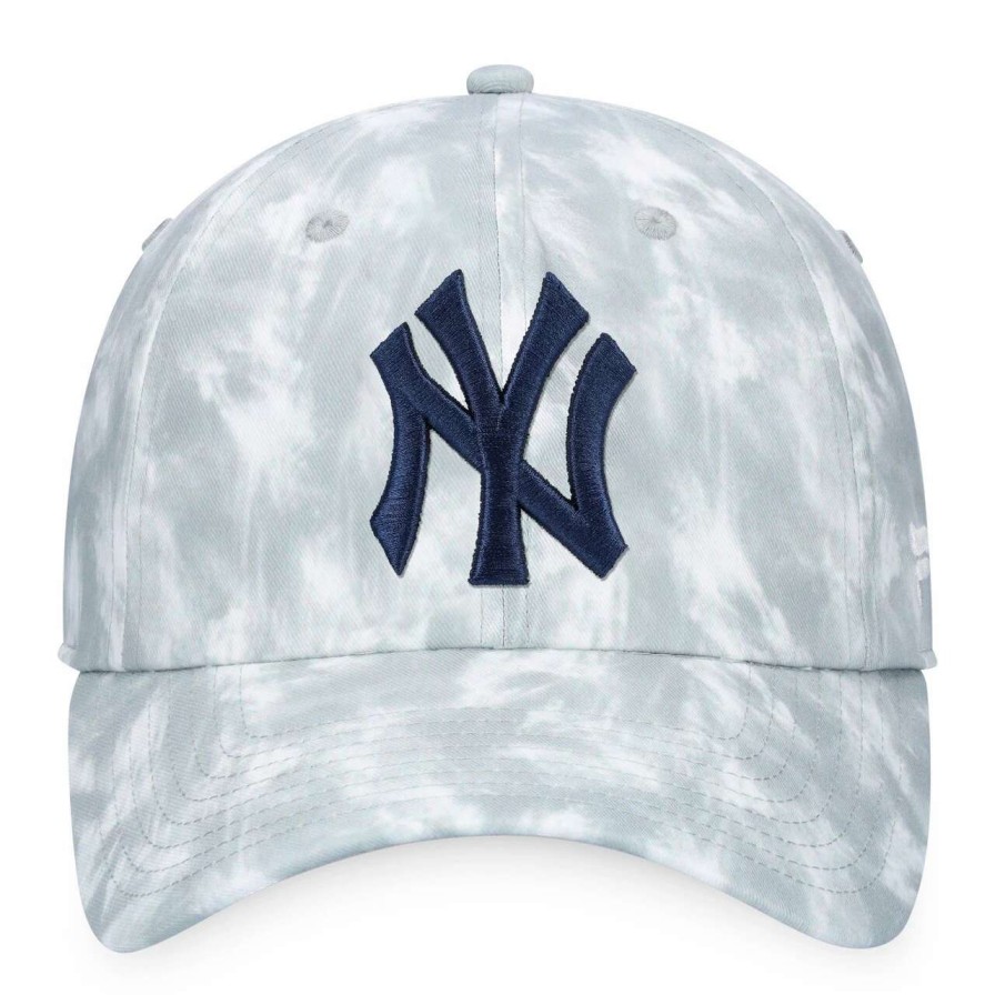 New York Yankees Caps * | Women'S New York Yankees Majestic Gray Smoke-Dye Adjustable Hat