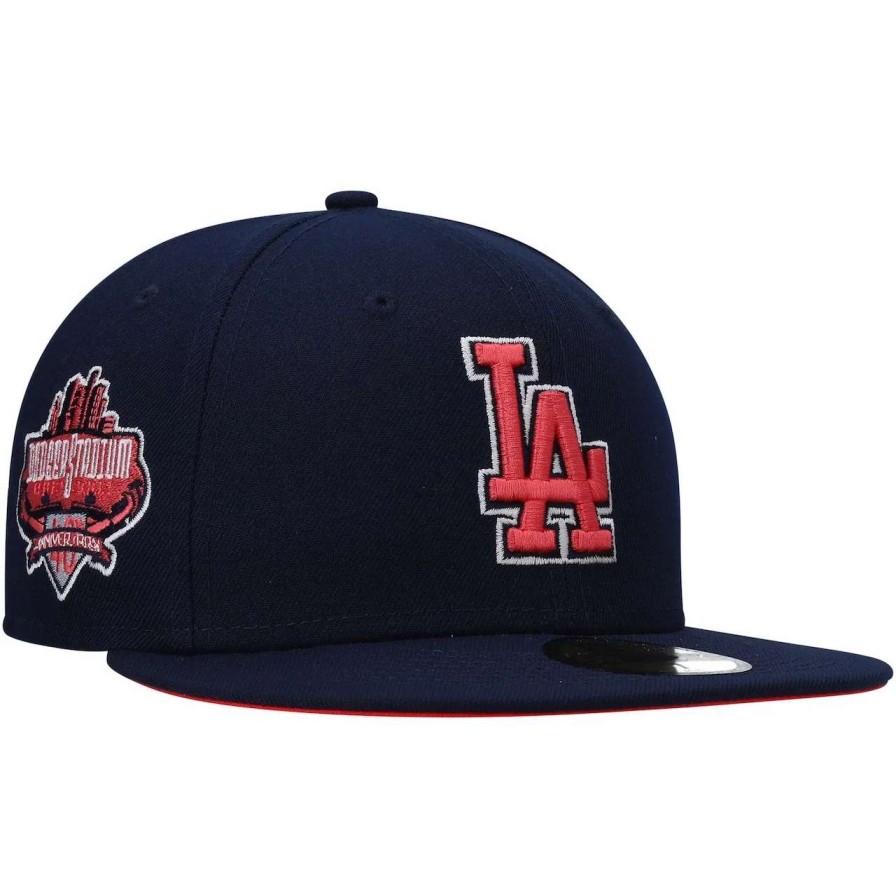 Los Angeles Dodgers Caps * | Men'S Los Angeles Dodgers New Era Navy 40Th Anniversary Lava Undervisor 59Fifty Fitted Hat