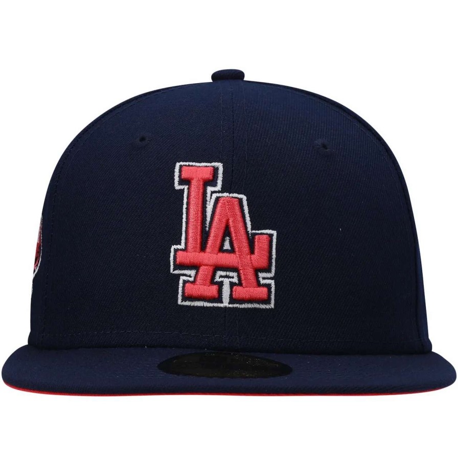 Los Angeles Dodgers Caps * | Men'S Los Angeles Dodgers New Era Navy 40Th Anniversary Lava Undervisor 59Fifty Fitted Hat