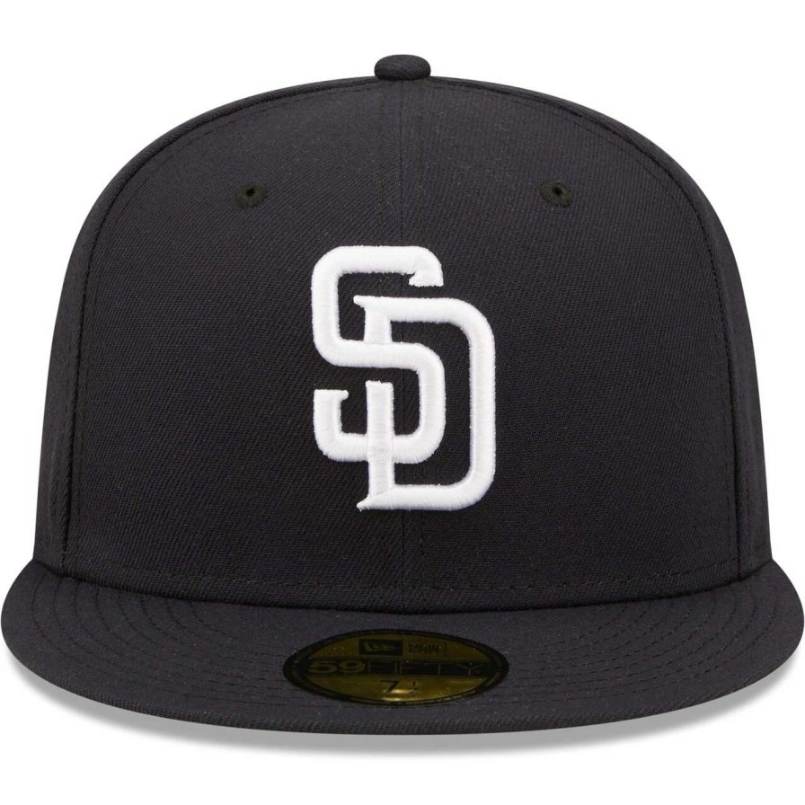 San Diego Padres Caps * | Men'S San Diego Padres New Era Navy White Logo 59Fifty Fitted Hat