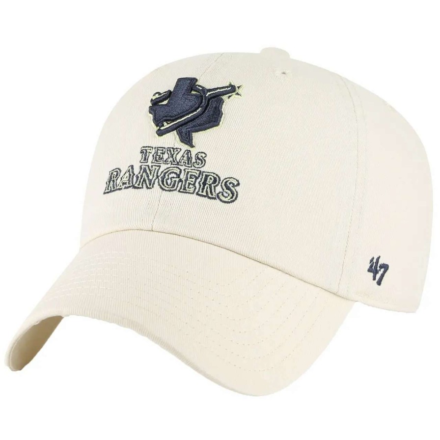 Texas Rangers Caps * | Men'S Texas Rangers '47 Cream 2023 City Connect Clean Up Adjustable Hat