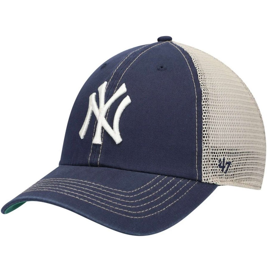 New York Yankees Caps * | Men'S New York Yankees '47 Navy Trawler Clean Up Trucker Snapback Hat