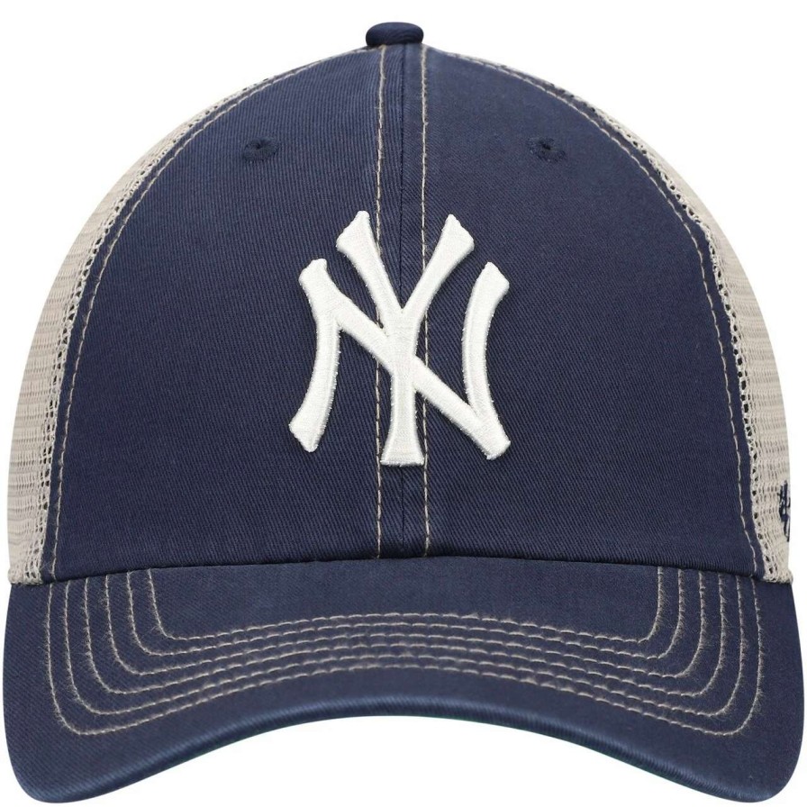 New York Yankees Caps * | Men'S New York Yankees '47 Navy Trawler Clean Up Trucker Snapback Hat