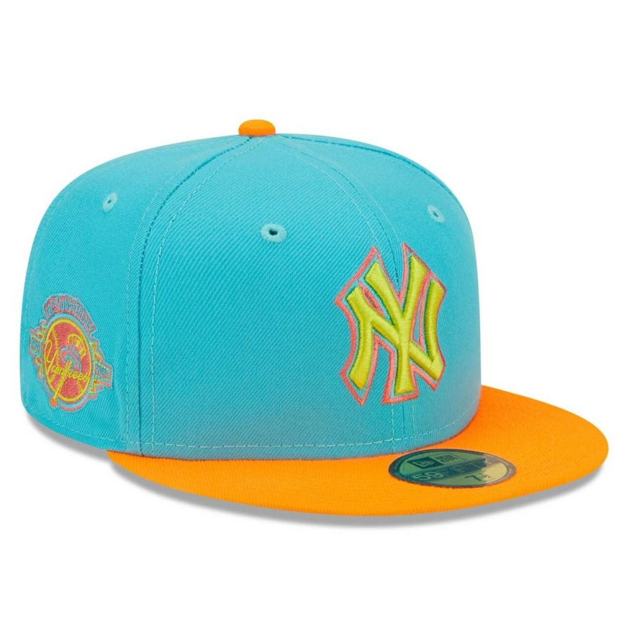 New York Yankees Caps * | Men'S New York Yankees New Era Blue/Orange Vice Highlighter 59Fifty Fitted Hat