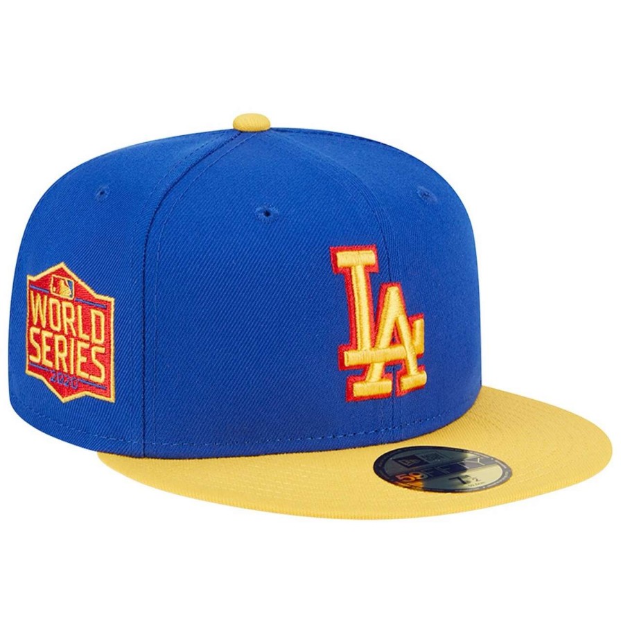 Los Angeles Dodgers Caps * | Men'S Los Angeles Dodgers New Era Royal/Yellow Empire 59Fifty Fitted Hat