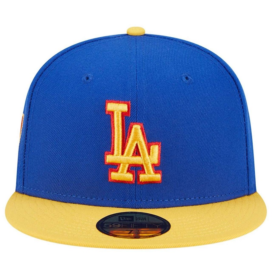 Los Angeles Dodgers Caps * | Men'S Los Angeles Dodgers New Era Royal/Yellow Empire 59Fifty Fitted Hat