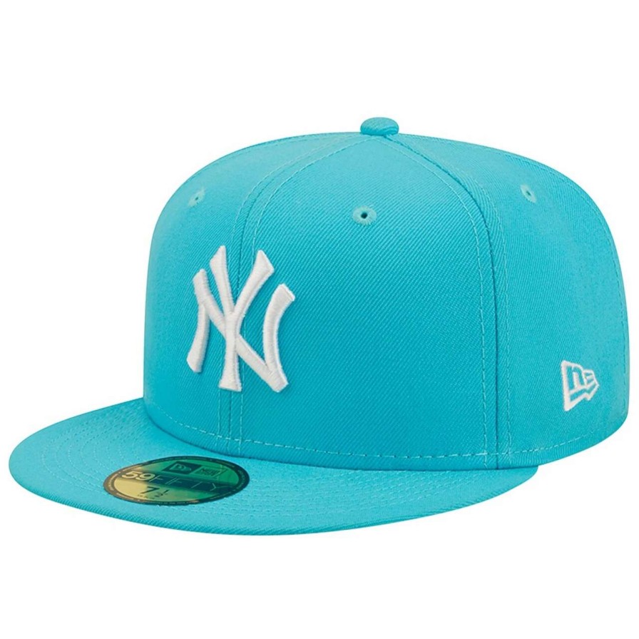 New York Yankees Caps * | Men'S New York Yankees New Era Blue Vice Highlighter Logo 59Fifty Fitted Hat