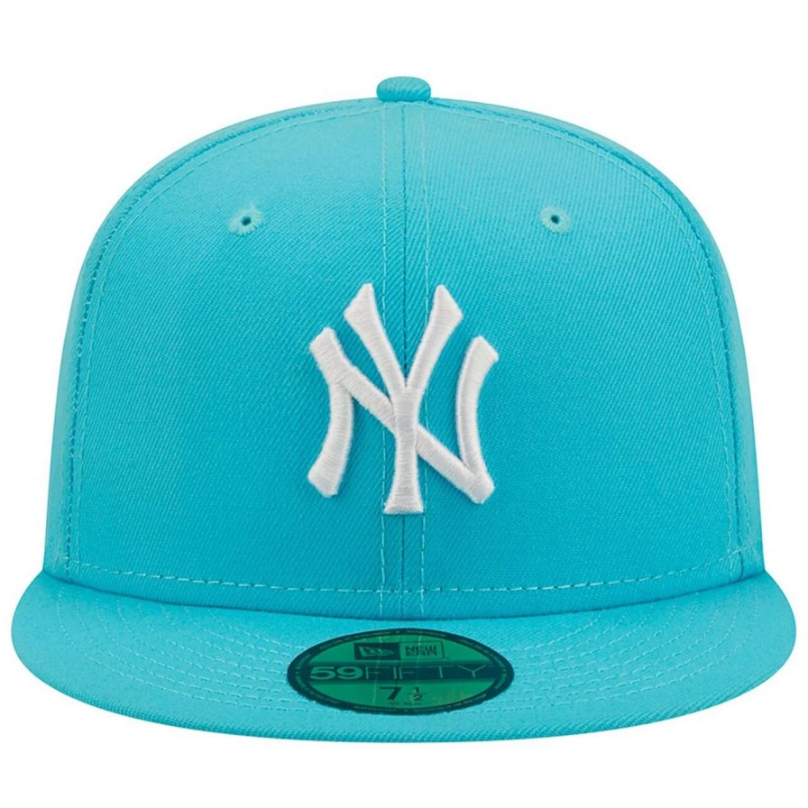 New York Yankees Caps * | Men'S New York Yankees New Era Blue Vice Highlighter Logo 59Fifty Fitted Hat