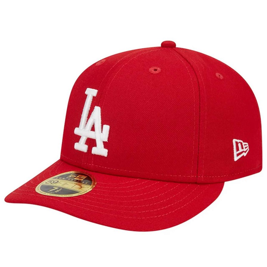 Los Angeles Dodgers Caps * | Men'S Los Angeles Dodgers New Era Scarlet Low Profile 59Fifty Fitted Hat