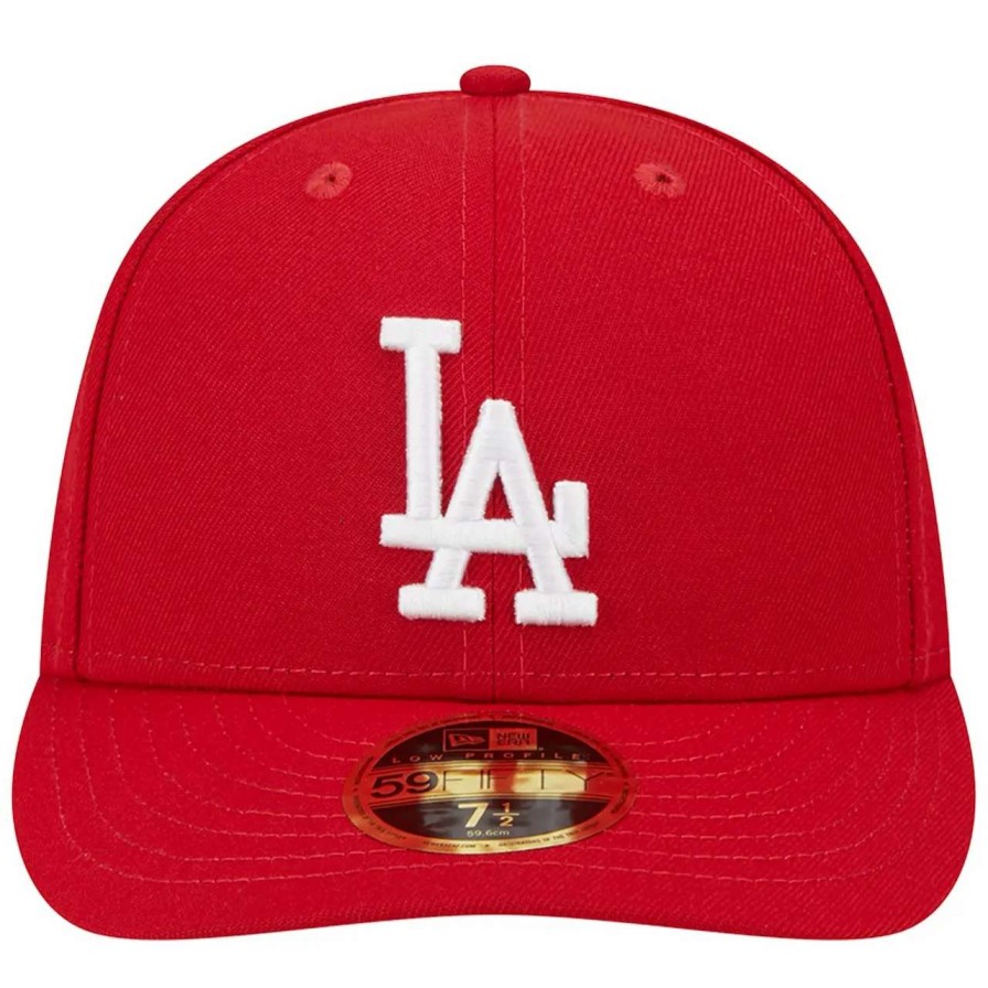 Los Angeles Dodgers Caps * | Men'S Los Angeles Dodgers New Era Scarlet Low Profile 59Fifty Fitted Hat