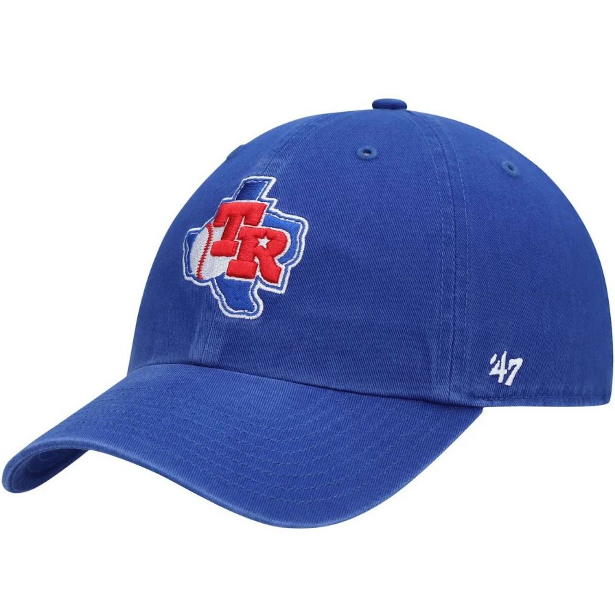 Texas Rangers Caps * | Men'S Texas Rangers '47 Royal Team Logo Cooperstown Collection Clean Up Adjustable Hat