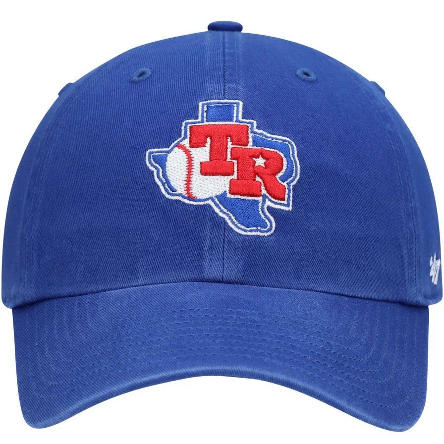 Texas Rangers Caps * | Men'S Texas Rangers '47 Royal Team Logo Cooperstown Collection Clean Up Adjustable Hat