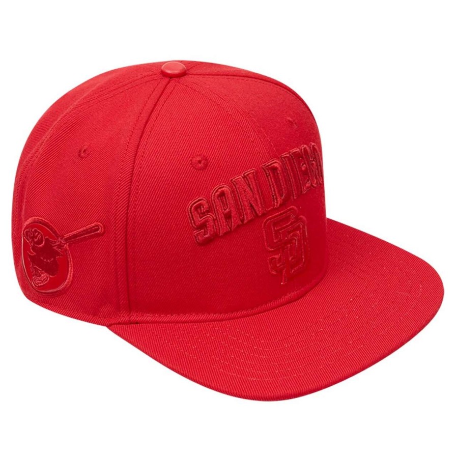 San Diego Padres Caps * | Men'S San Diego Padres Pro Standard Triple Red Snapback Hat