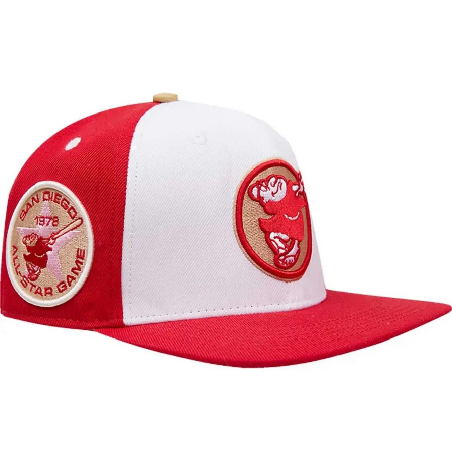 San Diego Padres Caps * | Men'S San Diego Padres Pro Standard White/Red Strawberry Ice Cream Drip Snapback Hat