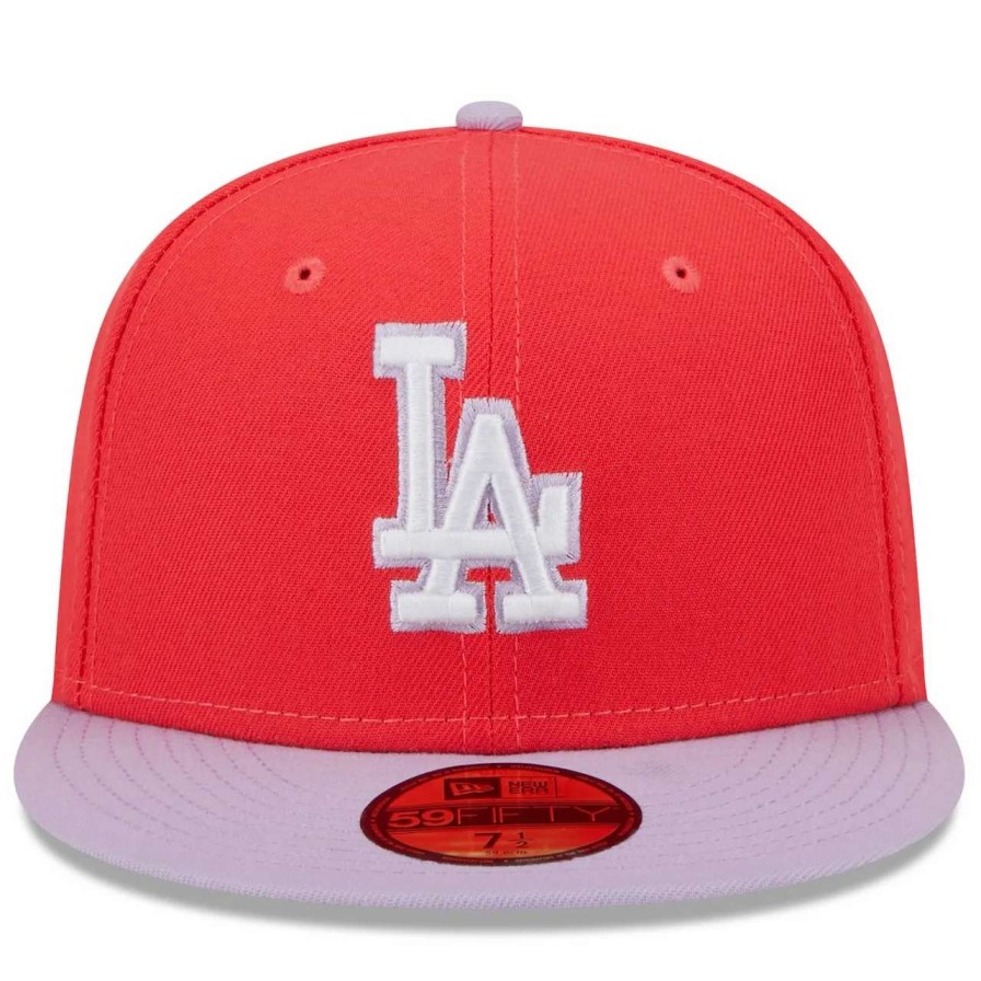 Los Angeles Dodgers Caps * | Men'S Los Angeles Dodgers New Era Red/Lavender Spring Color Two-Tone 59Fifty Fitted Hat