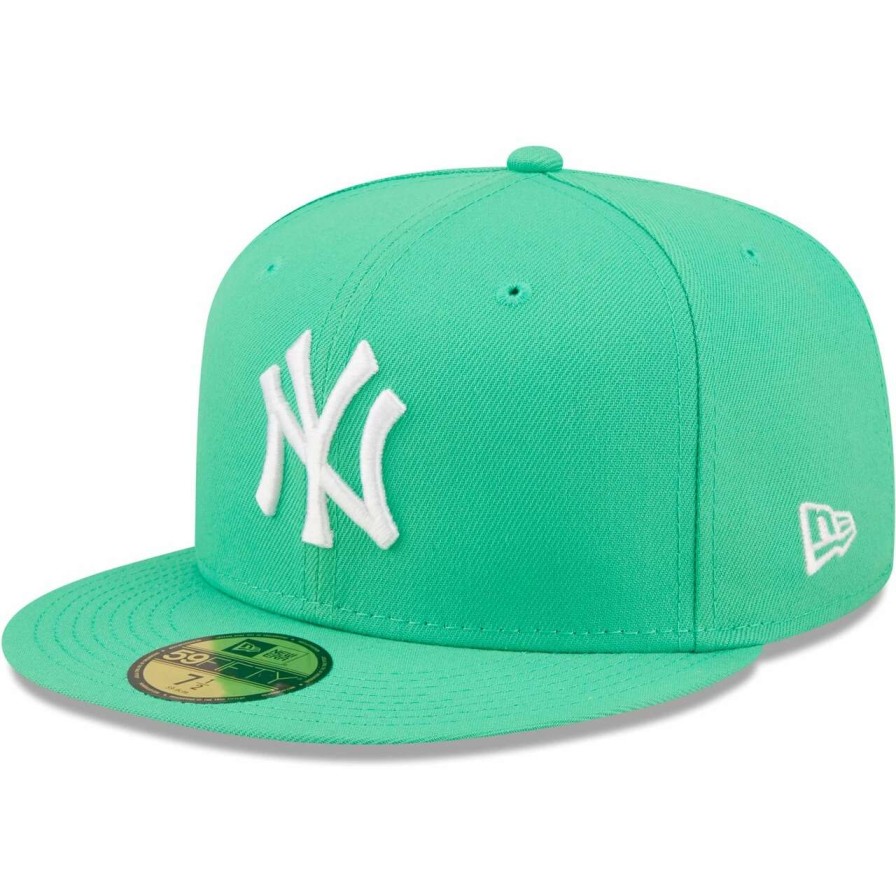 New York Yankees Caps * | Men'S New York Yankees New Era Green Logo 59Fifty Fitted Hat