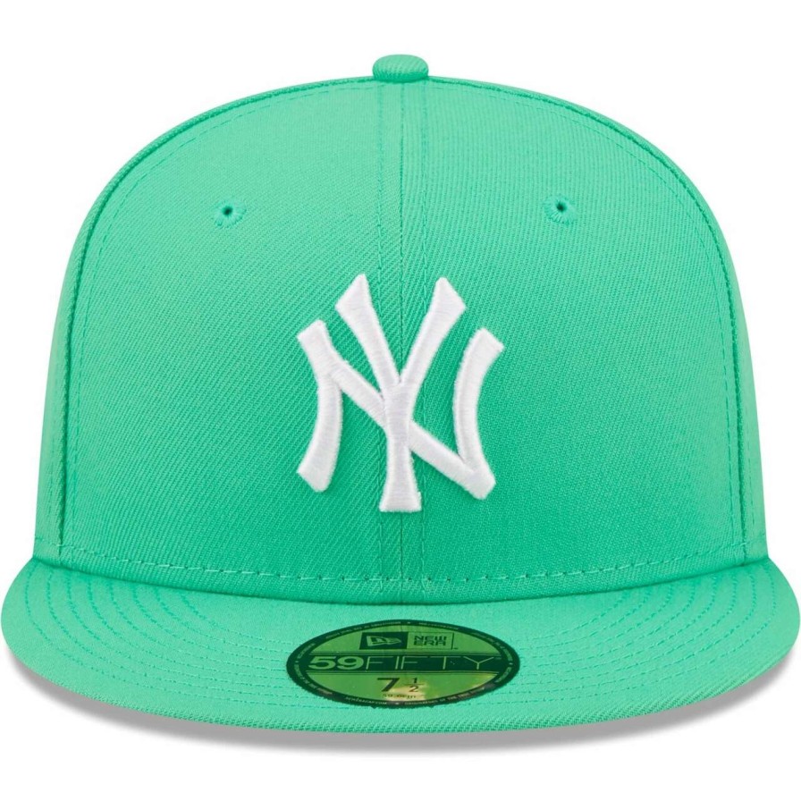 New York Yankees Caps * | Men'S New York Yankees New Era Green Logo 59Fifty Fitted Hat