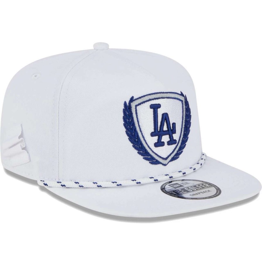 Los Angeles Dodgers Caps * | Men'S Los Angeles Dodgers New Era White Golfer Tee 9Fifty Snapback Hat