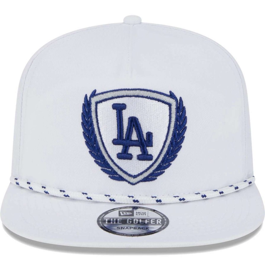 Los Angeles Dodgers Caps * | Men'S Los Angeles Dodgers New Era White Golfer Tee 9Fifty Snapback Hat