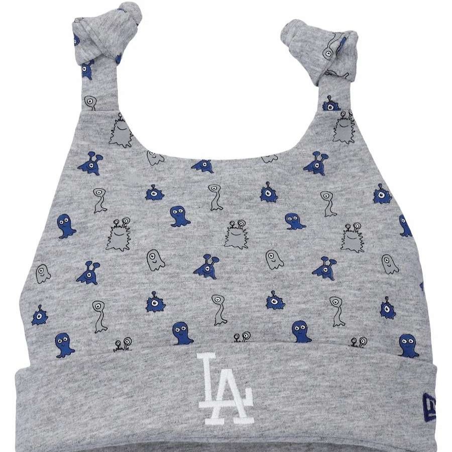 Los Angeles Dodgers Caps * | Infant Los Angeles Dodgers New Era Heather Gray Critter Cuffed Knit Hat