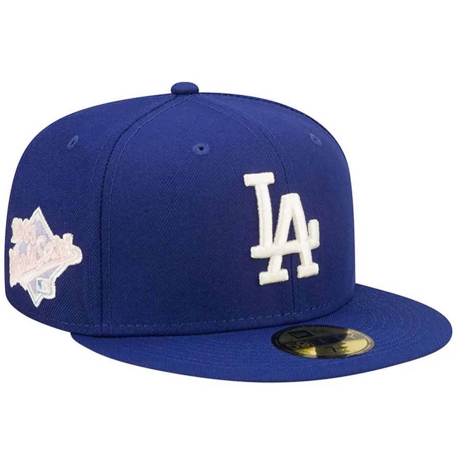 Los Angeles Dodgers Caps * | Men'S Los Angeles Dodgers New Era Royal Pop Sweatband Undervisor 1988 Mlb World Series Cooperstown Collection 59Fifty Fitted Hat