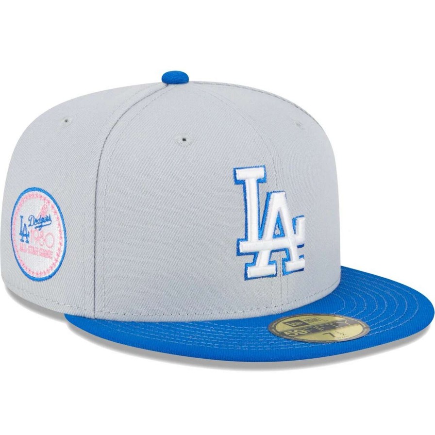 Los Angeles Dodgers Caps * | Men'S Los Angeles Dodgers New Era Gray/Blue Dolphin 59Fifty Fitted Hat