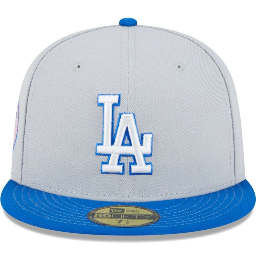 Los Angeles Dodgers Caps * | Men'S Los Angeles Dodgers New Era Gray/Blue Dolphin 59Fifty Fitted Hat