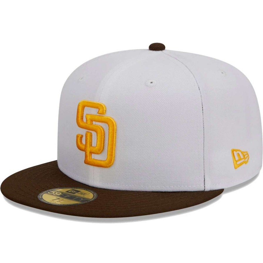 San Diego Padres Caps * | Men'S San Diego Padres New Era White Optic 59Fifty Fitted Hat