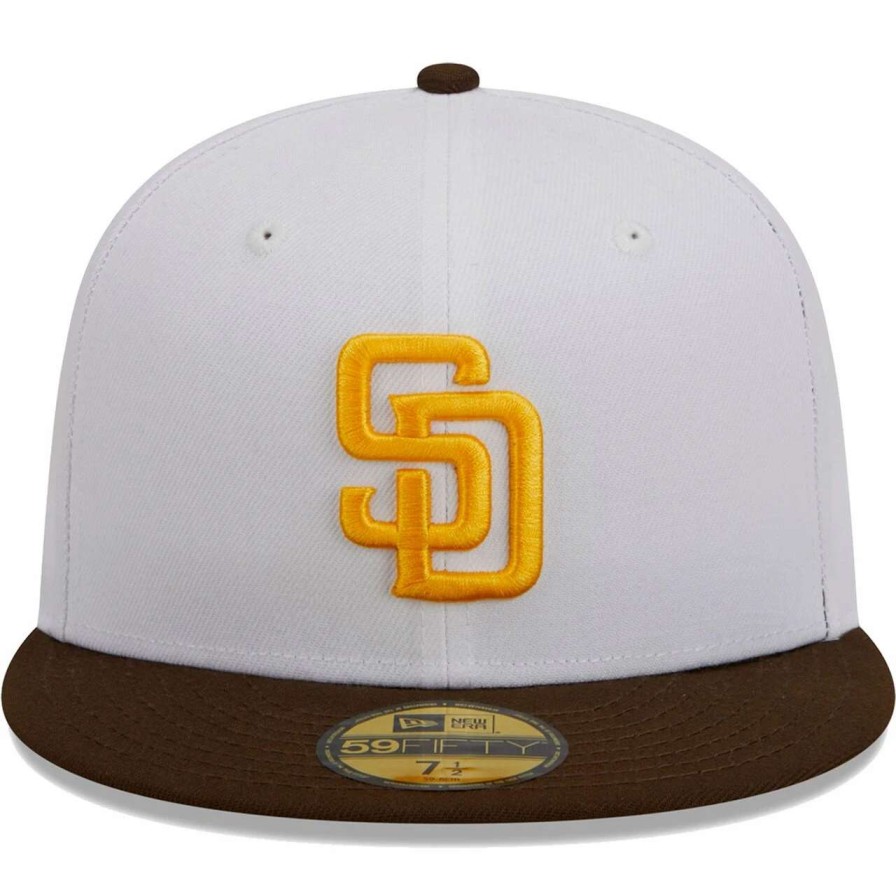 San Diego Padres Caps * | Men'S San Diego Padres New Era White Optic 59Fifty Fitted Hat