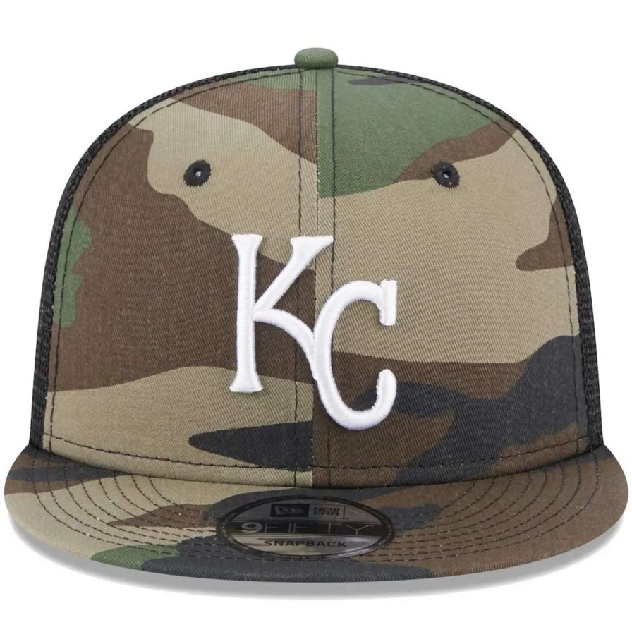 Kansas City Royals Caps * | Men'S Kansas City Royals New Era Camo Trucker 9Fifty Snapback Hat