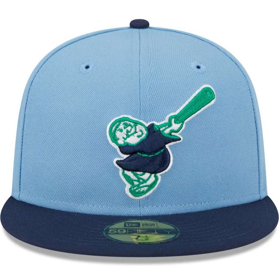 San Diego Padres Caps * | Men'S San Diego Padres New Era Light Blue/Navy Green Undervisor 59Fifty Fitted Hat