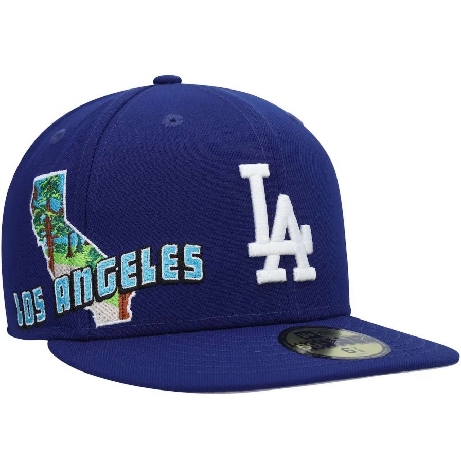 Los Angeles Dodgers Caps * | Men'S Los Angeles Dodgers New Era Royal Stateview 59Fifty Fitted Hat